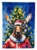 Moose Christmas House Flag Large Porch Sleeve Pole Decorative Outside Yard Banner Artwork Wall Hanging, Polyester, House Size, Multicolor