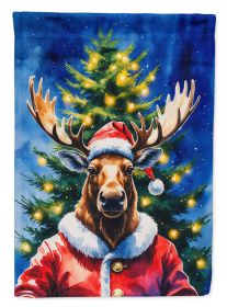 Moose Christmas House Flag Large Porch Sleeve Pole Decorative Outside Yard Banner Artwork Wall Hanging, Polyester, House Size, Multicolor