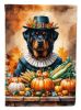 Rottweiler Thanksgiving House Flag Large Porch Sleeve Pole Decorative Outside Yard Banner Artwork Wall Hanging, Polyester, House Size, Multicolor