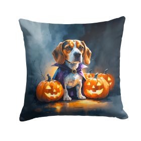 Beagle Puppy Halloween Throw Pillow Machine Washable, Indoor Outdoor Decorative Pillow for Couch, Bed or Patio, 18Hx18W
