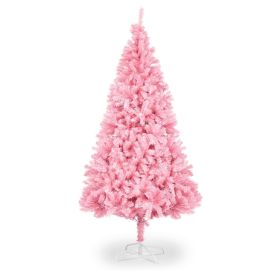 6ft Pink Artificial Christmas Tree â€“ Full & Lush PVC Holiday Tree with Metal Stand, Unlit Decorative Christmas Pine for Home, Party & Holiday DÃ©cor