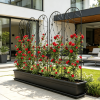 4 Pack Metal Garden Trellis 86.7" x 19.7" Rustproof Trellis for Climbing Plants Outdoor Flower Support Butterfly Deco Black