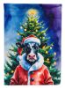 Cow Christmas House Flag Large Porch Sleeve Pole Decorative Outside Yard Banner Artwork Wall Hanging, Polyester, House Size, Multicolor
