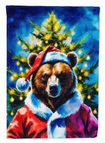 Bear Christmas House Flag Large Porch Sleeve Pole Decorative Outside Yard Banner Artwork Wall Hanging, Polyester, House Size, Multicolor
