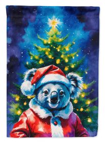 Koala Christmas House Flag Large Porch Sleeve Pole Decorative Outside Yard Banner Artwork Wall Hanging, Polyester, House Size, Multicolor
