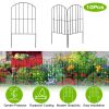 10Pcs Decorative Garden Fence Rustproof Iron Wire Arched Fence Animal Barrier Border 12.59' Width 23.93' Length For Yard Landscape Patio Outdoor Decor