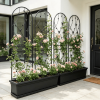 4 Pack Metal Garden Trellis 71" x 19.7" Rustproof Trellis for Climbing Plants Outdoor Flower Support Butterfly Deco Black
