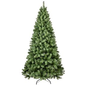 7ft Per-Lit Artificial Christmas Tree with 400 Warm White Lights, Premium Full Hinged Prelight Christmas Tree with 1072 Steel Branch Tips