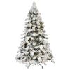 5ft Prelit Snow Flocked Christmas Tree with 200 Warm White Lights for Bedroom Living Room Indoor Outdoor