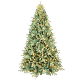 4ft Blue-Green PE/PVC Hybrid Automatic Xmas Tree Decor Small Artificial Led Christmas Tree