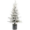 6.5ft PE/PVC Decorated Flocking Basin Pine Cone Xmas Tree Flocked Christmas Tree At Dining Room