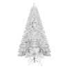 7.5FT Prelit White Artificial Christmas Tree with 450 Warm White Lights,White PVC Xmas Tree with 1240 Tips, Metal Stand
