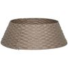 27 inch Rustic Christmas Tree Skirt, Plastic Woven Christmas Tree Collar for Party, Holiday, Home Decoration, Coffee
