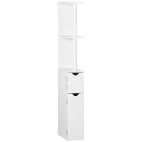 kleankin Bathroom Storage Cabinet with Open Shelves, White