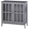 Sideboard Buffet, Storage Cabinet with 2 Doors, Credenza for Multifunction in Kitchen, Console, Living Room, Gray