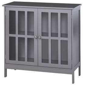 Sideboard Buffet, Storage Cabinet with 2 Doors, Credenza for Multifunction in Kitchen, Console, Living Room, Gray