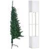HOMCOM 5' Artificial Half Christmas Trees with Auto Open, Steel Base, for Indoor Xmas Decor