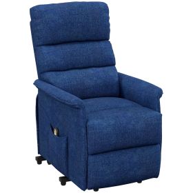 HOMCOM Power Lift Chair for Seniors, Electric Lift Recliner Chair with Remote Control, Side Pockets for Living Room, Dark Blue