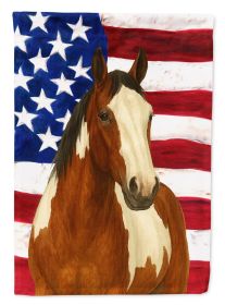 Overo Paint Horse American House Flag Large Porch Sleeve Pole Decorative Outside Yard Banner Artwork Wall Hanging, Polyester, House Size, Multicolor