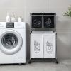 Upgraded Double-Layer Laundry Hamper with 4 Removable Waterproof Canvas Bags, Sturdy Frame with Wheels, Easy to Assemble Laundry Sorter for Clothes