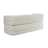 Modern Floor Sofa with 2 Pillows,Convertible Plush Corduroy Foam-Filled Sleeper Sofa Bed,15" Full Size Folding Mattress for Living Room,Guest Bed