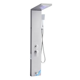 Shower Panel Tower System Stainless Steel Column Rainfall Waterfall Head 5 Modes