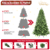 Artificial 7.5ft Green Christmas Tree with 2155PVC/Hard Needle Mixed Branch Tips, memory wire+iron wire