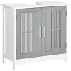 kleankin Under Sink Pedestal Storage Bathroom Cabinet, Gray White