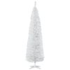 7' Artificial Pencil Christmas Tree, Slim Xmas Tree with 499 Realistic Branch Tips and Plastic Stand, White