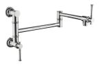 Wall Mount Pot Filler Faucet, Modern Brass Pot Filler Two-Attachment Wall Mount Folding Kitchen Pot Filler Swing Arm