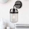 1-Light with Clear Glass Shade, Modern Sconce, Industrial Indoor Light Fixture for Bathroom Living Room Bedroom Over Kitchen Sink, E26 Socket