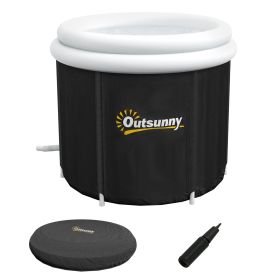 Outsunny Ice Bath Tub, 79 Gallon Outdoor Portable Cold Plunge Tub with Thermo Lid, Cover and Carry Bag for Athletes Recovery and Cold Water Therapy