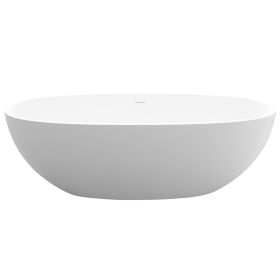 71" solid surface soaking bathtub
