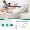 72 Inch Solid Wood Ceiling Fan with Lights and Remote Control Indoor Outdoor Ceiling Fan 3 Wooden Blades Modern Ceiling Fan for Porch Living Room Bedr
