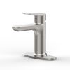 Brushed Nickel Single Handle Bathroom Faucet with Deck For 1 or 3 Holes,Laundry Vanity Sink Faucet with Two 9/16" Hoses