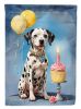 Dalmatian Happy Birthday House Flag Large Porch Sleeve Pole Decorative Outside Yard Banner Artwork Wall Hanging, Polyester, House Size, Multicolor