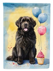 Newfoundland Happy Birthday House Flag Large Porch Sleeve Pole Decorative Outside Yard Banner Artwork Wall Hanging, Polyester, House Size, Multicolor