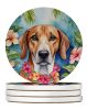 American Foxhound Luau Large Sandstone Coasters Pack of 4 Absorbent Round Coasters Decor Gifts for Men or Women, 4 in, Multicolor