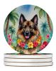 Belgian Tervuren Luau Large Sandstone Coasters Pack of 4 Absorbent Round Coasters Decor Gifts for Men or Women, 4 in, Multicolor