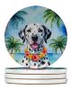 Dalmatian Luau Large Sandstone Coasters Pack of 4 Absorbent Round Coasters Decor Gifts for Men or Women, 4 in, Multicolor