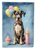 Great Dane Happy Birthday House Flag Large Porch Sleeve Pole Decorative Outside Yard Banner Artwork Wall Hanging, Polyester, House Size, Multicolor