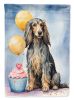 Afghan Hound Happy Birthday House Flag Large Porch Sleeve Pole Decorative Outside Yard Banner Artwork Wall Hanging, Polyester, House Size, Multicolor