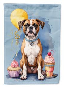 Boxer Happy Birthday House Flag Large Porch Sleeve Pole Decorative Outside Yard Banner Artwork Wall Hanging, Polyester, House Size, Multicolor