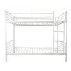 [same code:38354706]Iron Bed Bunk Bed with Ladder for Kids Twin Size White