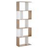 5-Tier Geometric Bookcase Display Shelf Storage Shelf Modern Room Divider Living Room Home Office Furniture, White