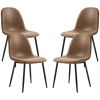 Retro Dining Table Chairs Set of 4, PU Leather Upholstered Kitchen Table Chairs for Living Room, Bedroom