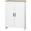 Modern Storage Cabinet with Doors and Adjustable Shelf for Kitchen, Living room, 23.6" x 11.8" x 35.4", White