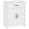 Bathroom Storage, Bathroom Cabinet with 2 Doors, Adjustable Shelves for Living Room Kitchen, 23.6"x11.8"x29.5", White
