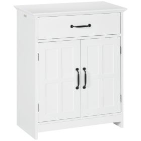 Bathroom Storage, Bathroom Cabinet with 2 Doors, Adjustable Shelves for Living Room Kitchen, 23.6"x11.8"x29.5", White