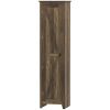 67" Farmhouse Kitchen Pantry Storage Cabinet with Barn Door, Kitchen Pantry Cabinet with Adjustable Shelves, Brown